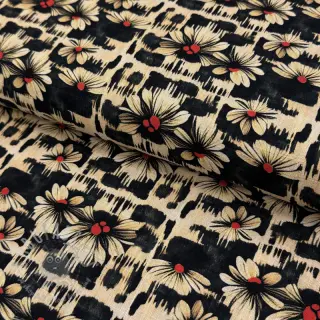 Tkanina wiskozowa z lnem Daisy design B digital print