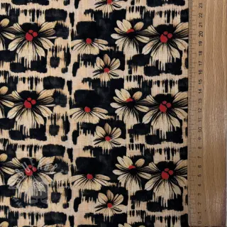 Tkanina wiskozowa z lnem Daisy design B digital print