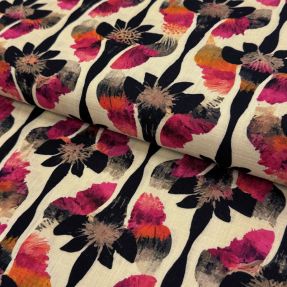 Len wiskoza Artificial flower design B digital print