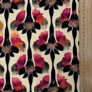 Len wiskoza Artificial flower design B digital print