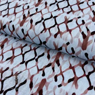 Tkanina wiskozowa z lnem Ivy Diamonds design A digital print