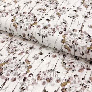 Tkanina wiskozowa z lnem Agapanthus design D digital print
