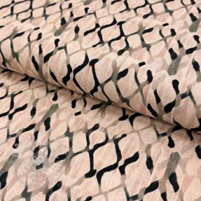 Tkanina wiskozowa z lnem Ivy Diamonds design B digital print