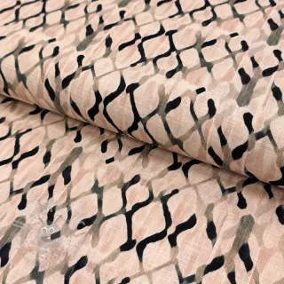 Tkanina wiskozowa z lnem Ivy Diamonds design B digital print