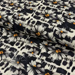 Tkanina wiskozowa z lnem Daisy design A digital print