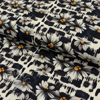 Tkanina wiskozowa z lnem Daisy design A digital print