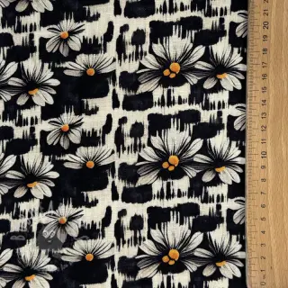 Tkanina wiskozowa z lnem Daisy design A digital print
