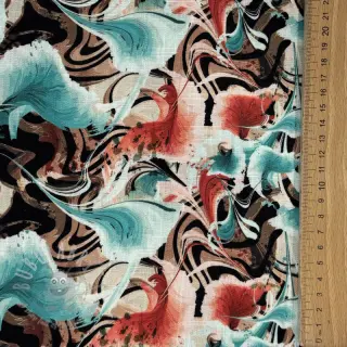 Tkanina wiskozowa z lnem Paint chaos design B digital print