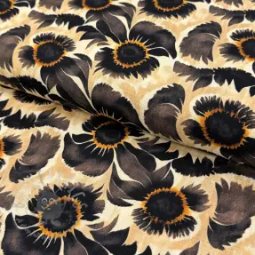 Tkanina wiskozowa z lnem Sunlower design A digital print