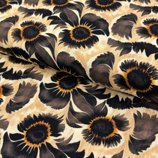 Len wiskoza Sunlower design A digital print