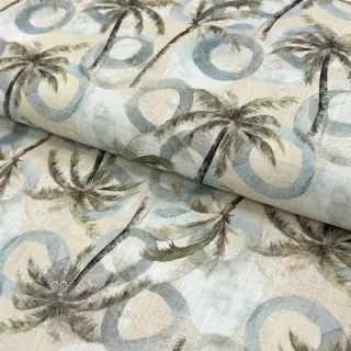 Tkanina wiskozowa z lnem Palm tree digital print