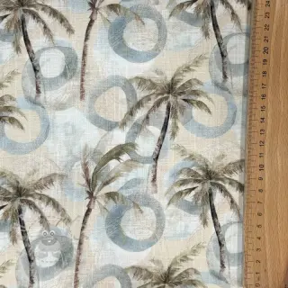 Tkanina wiskozowa z lnem Palm tree digital print
