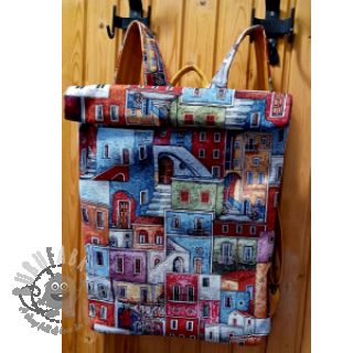 Tkanina dekoracyjna GOBELIN PREMIUM Happy colourful village