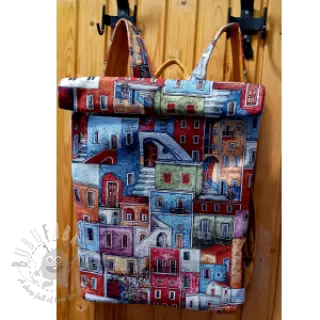 Tkanina dekoracyjna GOBELIN PREMIUM Happy colourful village