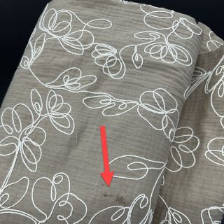 Dvojitá gázovina/mušelín EMBROIDERY Climbing flowers beige II.trieda