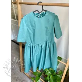 Popelina bawełniana cyan