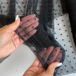Tiul na TUTU STRETCH Dot black