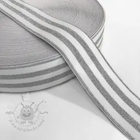 Guma gładka 4 cm LUREX SILVER off white