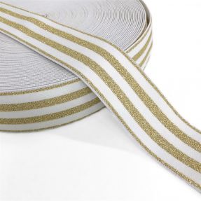 Guma gładka 4 cm LUREX GOLD off white