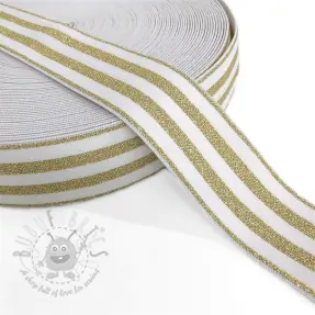Guma gładka 4 cm LUREX GOLD off white