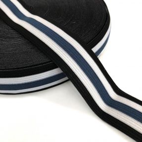 Guma gładka 3 cm Side stripe steel blue