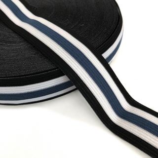 Guma gładka 3 cm Side stripe steel blue