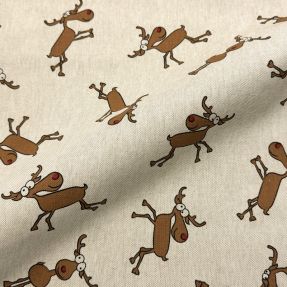 Tkanina dekoracyjna Linenlook premium Moose Funny Comic