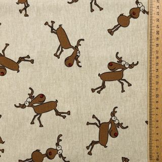 Tkanina dekoracyjna Linenlook premium Moose Funny Comic