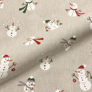 Tkanina dekoracyjna Linenlook premium Xmas Happy Snowman