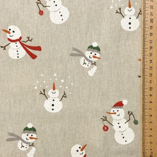 Tkanina dekoracyjna Linenlook premium Xmas Happy Snowman