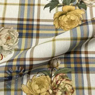 Tkanina dekoracyjna Linenlook Classic Peony Check digital print