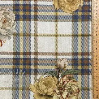 Tkanina dekoracyjna Linenlook Classic Peony Check digital print