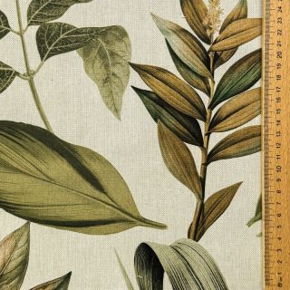 Tkanina dekoracyjna Linenlook Botanic Bold Leaf digital print
