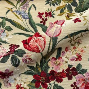 Tkanina dekoracyjna GOBELIN PREMIUM Rose Tullip Bouquet