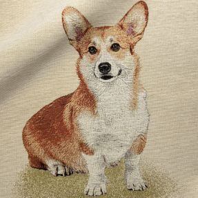 Tkanina dekoracyjna GOBELIN PREMIUM Sitting Corgi Dog PANEL