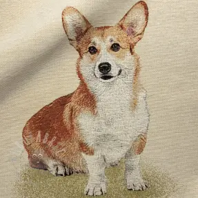Tkanina dekoracyjna GOBELIN PREMIUM Sitting Corgi Dog PANEL