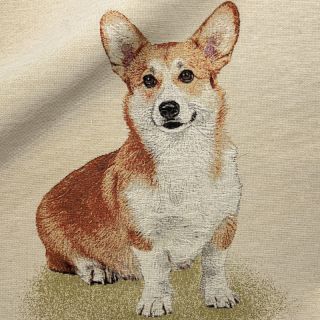 Tkanina dekoracyjna GOBELIN PREMIUM Sitting Corgi Dog PANEL
