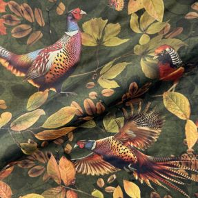 Tkanina dekoracyjna VELVET Pheasant Forest Leaf