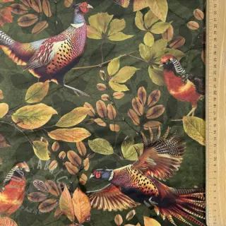 Tkanina dekoracyjna VELVET Pheasant Forest Leaf