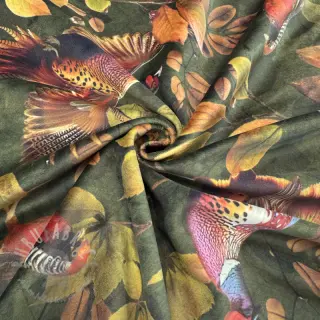 Tkanina dekoracyjna VELVET Pheasant Forest Leaf