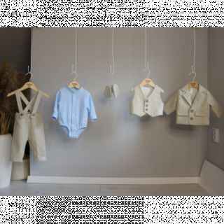 Len enzymatycznie prany beige