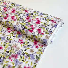 Wiskoza RADIANCE Flower Uma white digital print