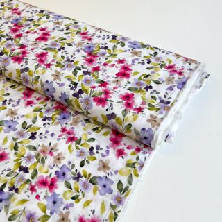 Wiskoza RADIANCE Flower Uma white digital print