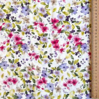 Wiskoza RADIANCE Flower Uma white digital print