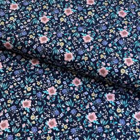 Bawełniana tkanina Flowers Tara navy design B digital print