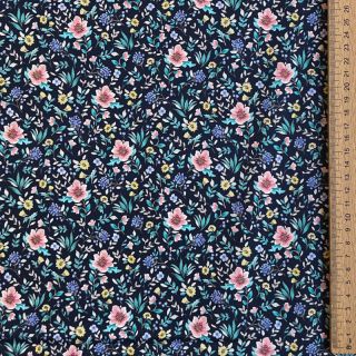 Bawełniana tkanina Flowers Tara navy design B digital print