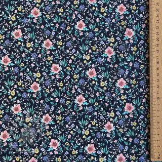 Bawełniana tkanina Flowers Tara navy design B digital print