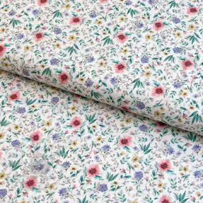 Bawełniana tkanina Flowers Tara off white design B digital print