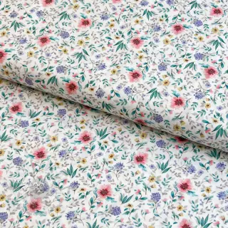 Bawełniana tkanina Flowers Tara off white design B digital print