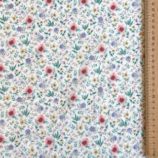 Bawełniana tkanina Flowers Tara off white design B digital print